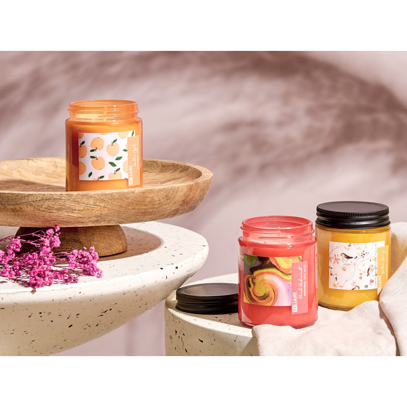 Scented Jar Candle, Yellow/Orange/Red, Fruity/ Sweet