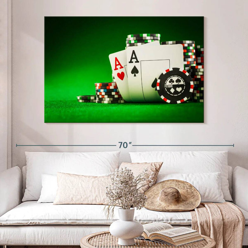 Senne Poker Chips And Cards, 34" H x 51" W
