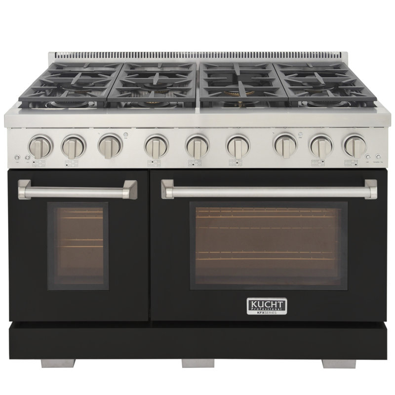 Kucht 48'' W Free Standing Range, Natural Gas, Black