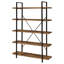 Industrial-Inspired Open Back Bookcase With Antique Nutmeg Shelves And Sturdy Frame