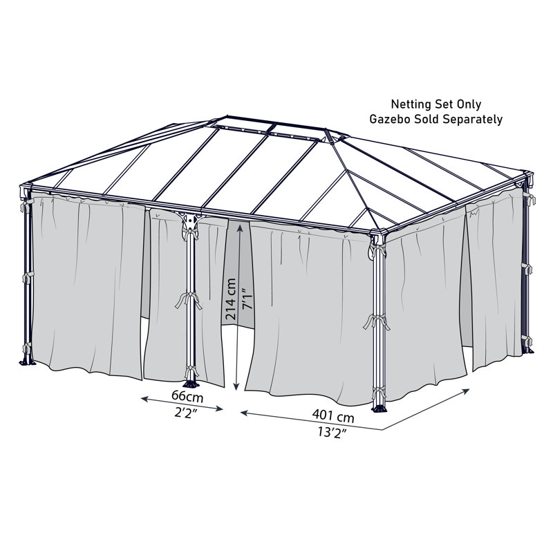 Palram - Canopia Milano 4300/Martinique 5000 Gazebo Netting Screen