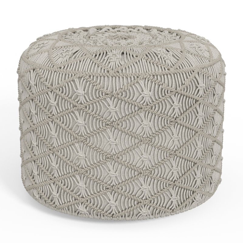 Coates Upholstered Pouf, Cloud Grey