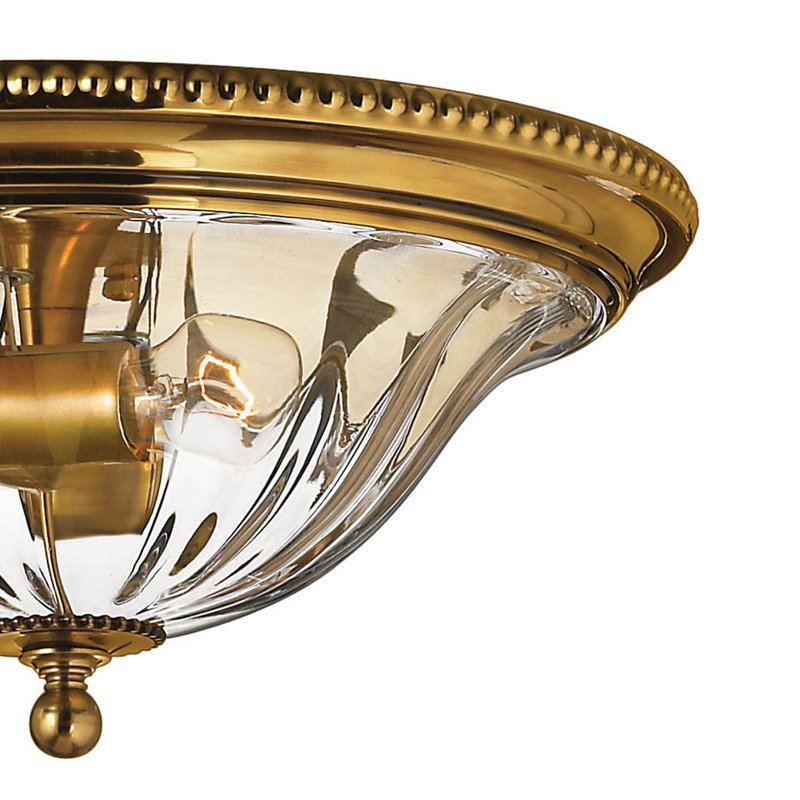 Cambridge 2 - Light 16.25" Lantern Urn Flush Mount, Burnished Brass
