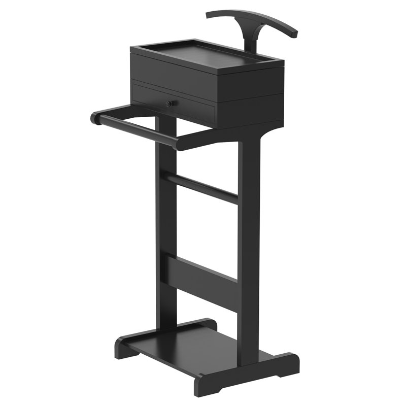 Wooden Clothing Rack with Shelves and Valet Stand