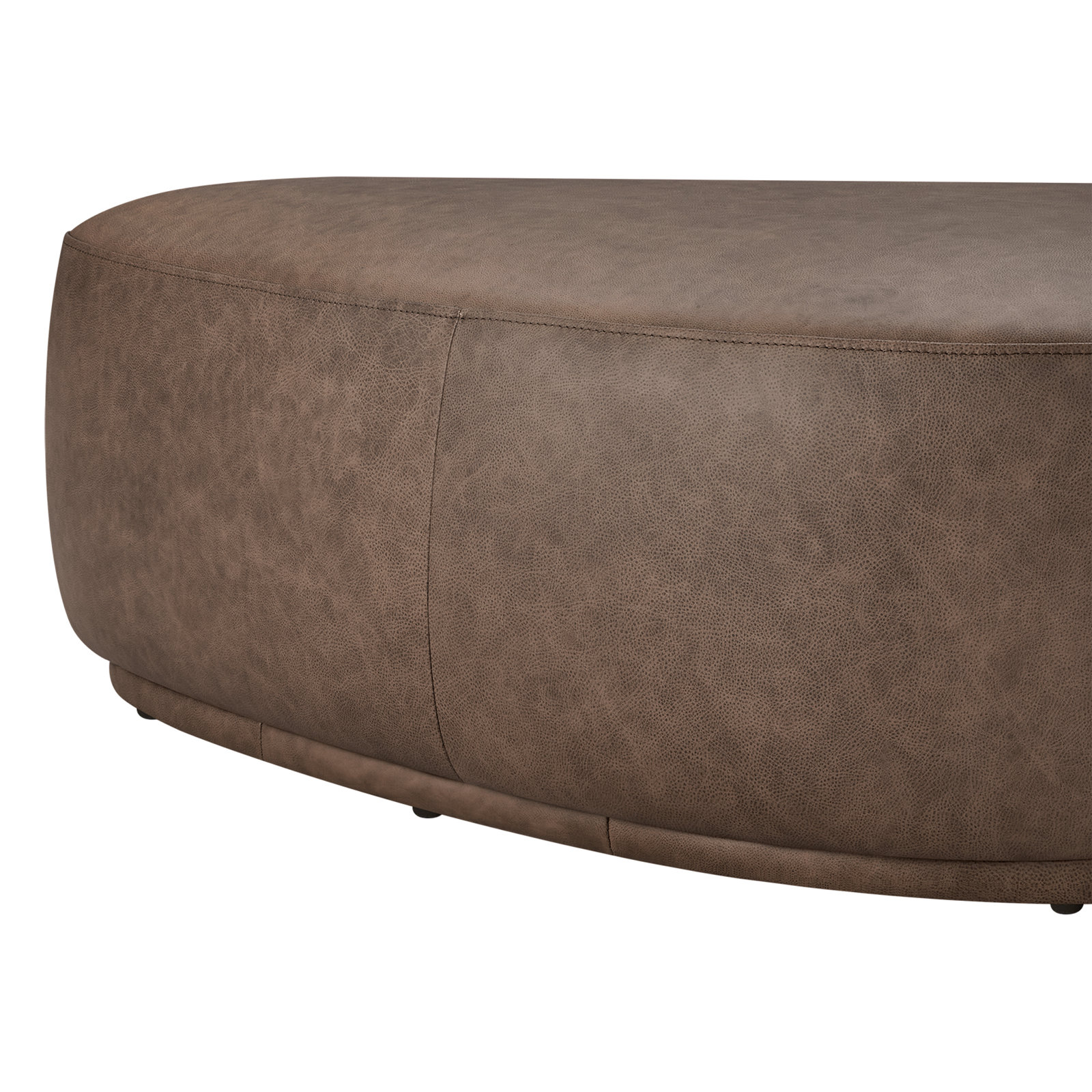 Adna 44" Genuine Leather Ottoman, Walnut Genuine Leather