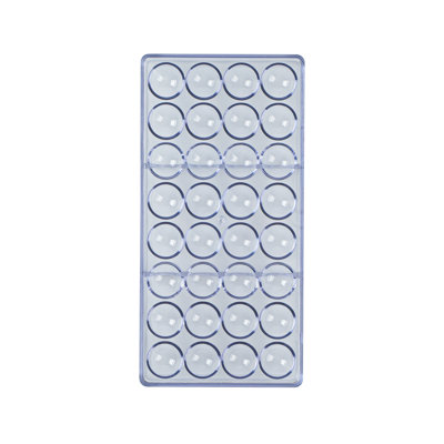 Moule à chocolat 10,8 x 5,3 pouces, 1 moule à bonbons congelable - 32 cavités, demi-sphère, polycarbonate transparent, pour le chocolat, lavable au lave-vaisselle, facile à retirer