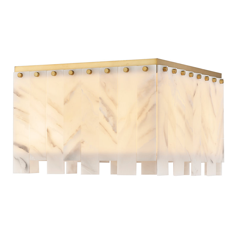 Derykah Flush Mount, Rubbed Brass