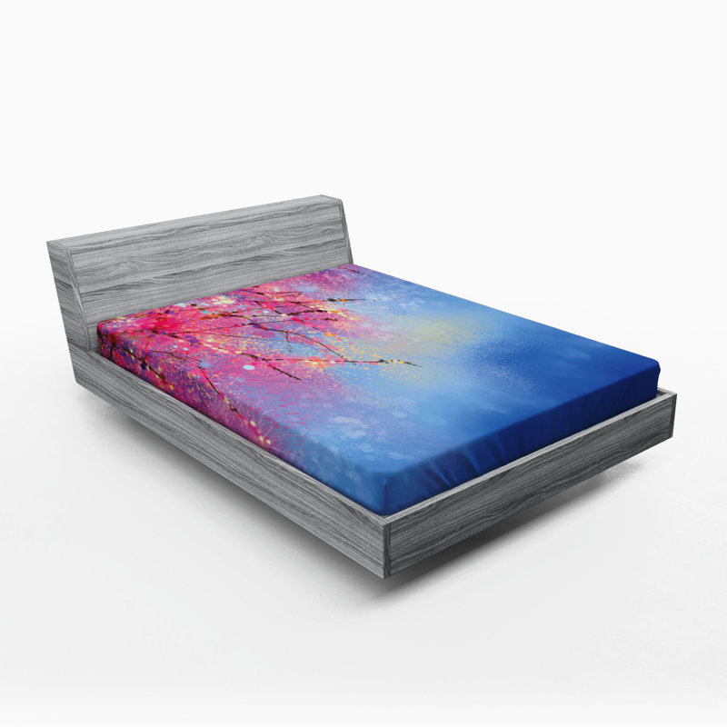 Microfiber Floral Fitted Sheet, Full Fitted Sheet