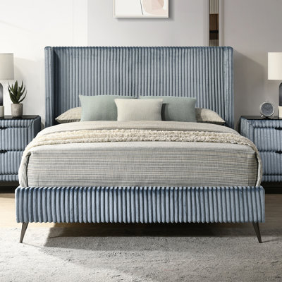 Corduroy Upholstery Panel Queen Bed