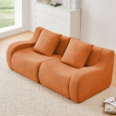 83" Teddy Fabric Modular Boneless Sofa