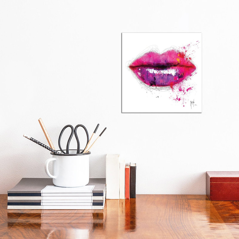 Colors Of Kiss by Patrice Murciano - Wrapped Canvas Painting, 30.48 cm H x 30.48 cm W