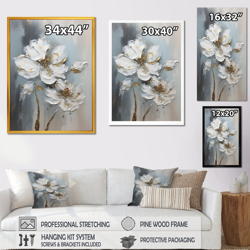 Rudene Melody Of Daisy sur toile, Cadre photo noir, H 20 po x l 12 po x P 1 po