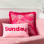 Sunday Pink Rectangular Throw Cushion With Filling