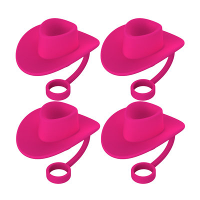 dust cap 10mm Hat Straw Straw Toppers For  Cups 30 40  Funny Cute Straw Cover Cup Accessories Straw Covers 4 Pcs Multicolor Cowboy Hat