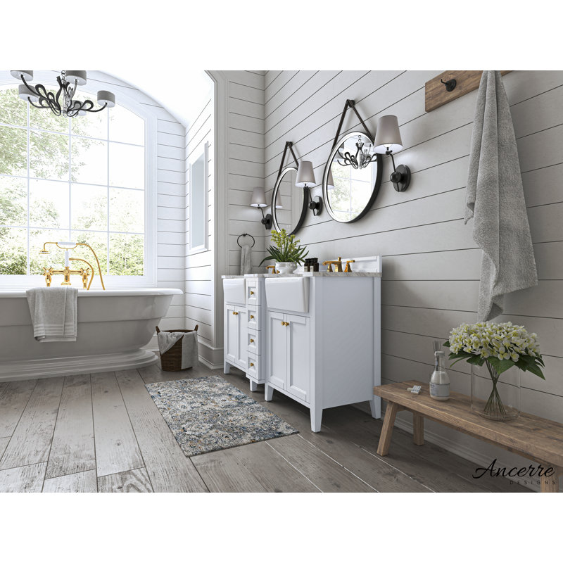 Adeline 60'' W Double Vanity, White