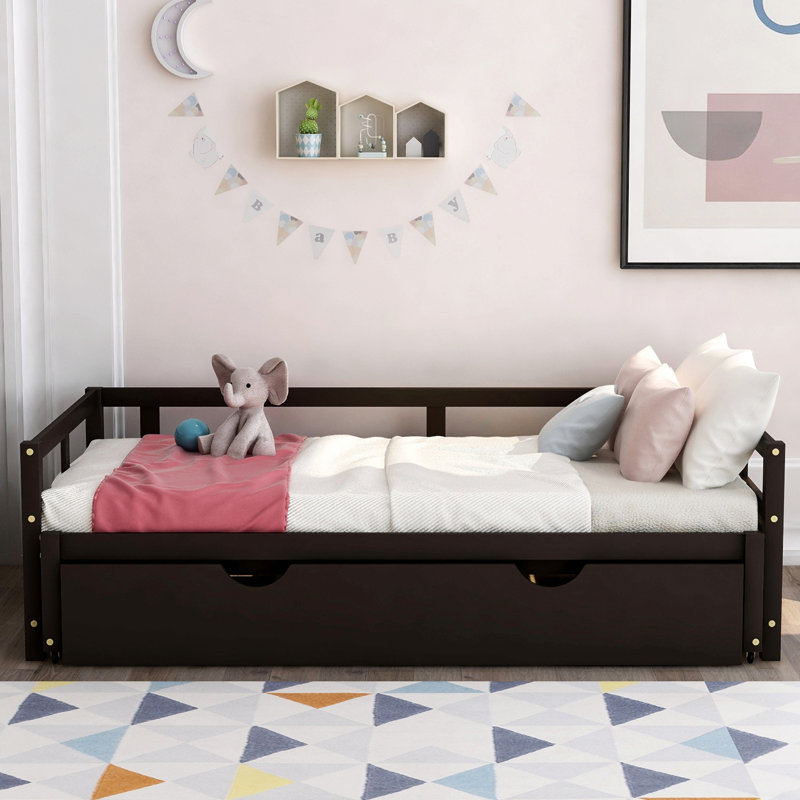 Extending Daybed With Trundle, Wooden Daybed With Trundle, Espresso