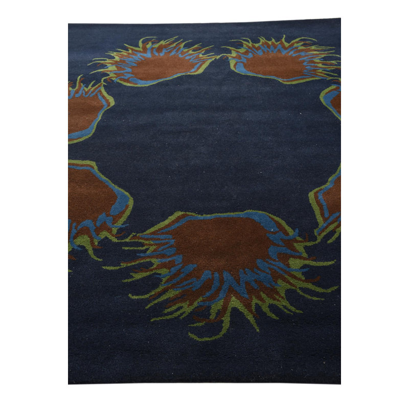 Rectangle Pineland Navy Blue Rug