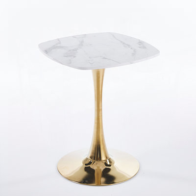 Compact 23.62-Inch Round Pedestal Dining Table for Small Spaces