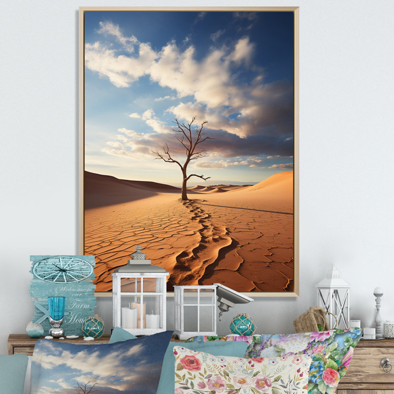 "Liav Desert Serenity In Solitude I", reproduction d'art sur toile, H 20 po x l 12 po x P 1 po, Naturel