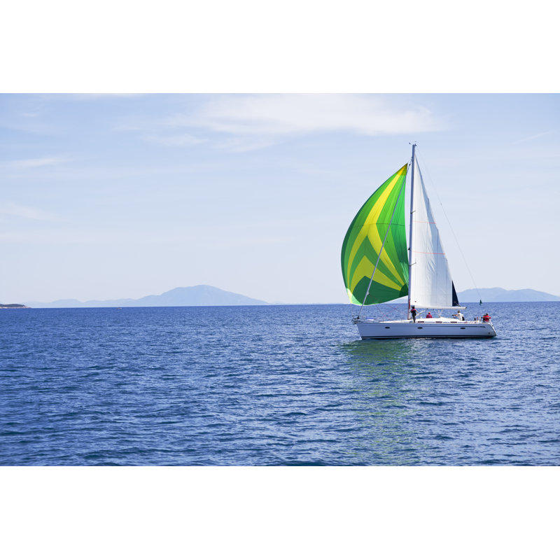 Sailing With Sailboat by Travenian - No Frame Print on Canvas, 81cm H x 122cm W