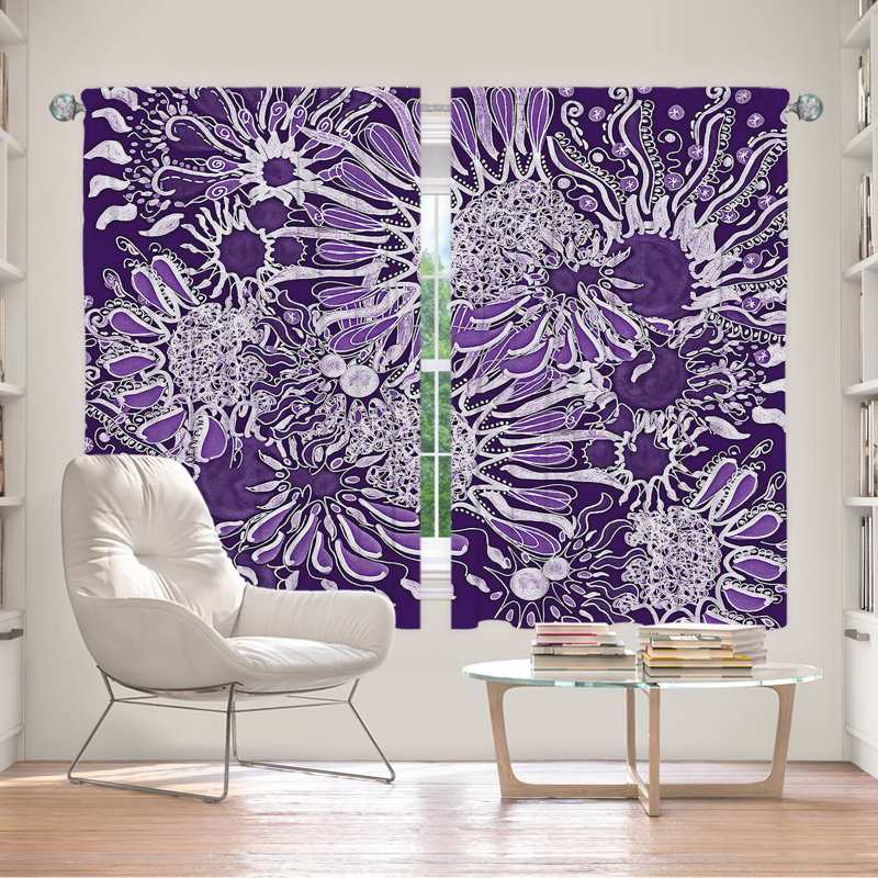 La paire de rideaux obscurcissant en polyester Barcomb filtre la plupart des rideaux de lumière, L 56 po x L 78 po, Mauve