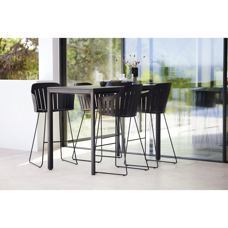 Choice Chair 19.7 lbs Indoor and Bar Sledge Steel Base with Upholstery Cane-line Scent Seat Cover, White/Black