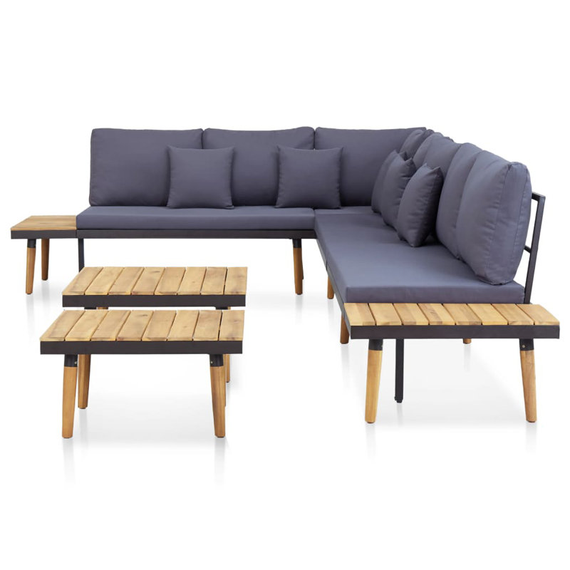 Dayam 7 Piece Lounge Chair with Cushions, Dark Gray
