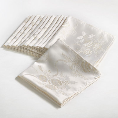 Ensemble de 12 serviettes de Noël en tissu jacquard des Fêtes de Noël l 20 po x L 20 po