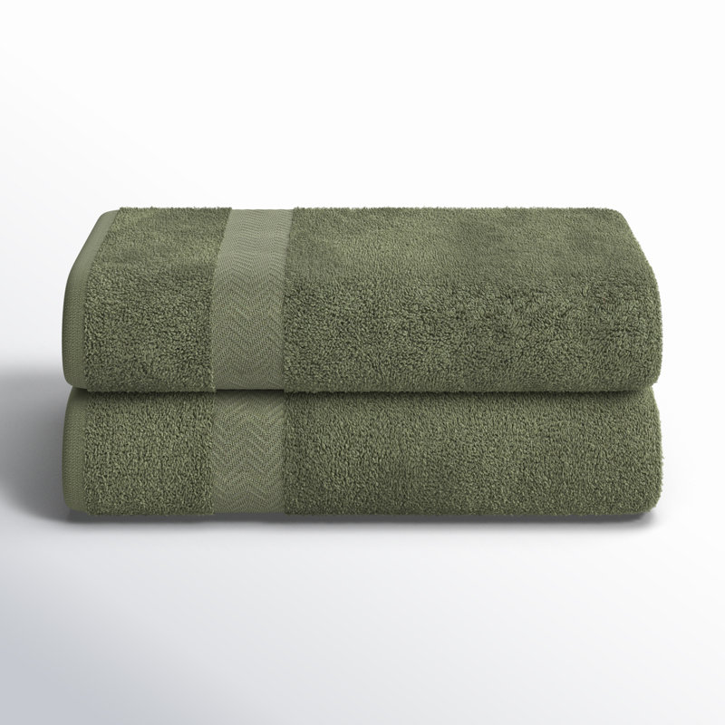 Franklin 100% Cotton Lightweight Quick-Drying Bath Sheet, Forest Green, 2 Pieces Towel Set