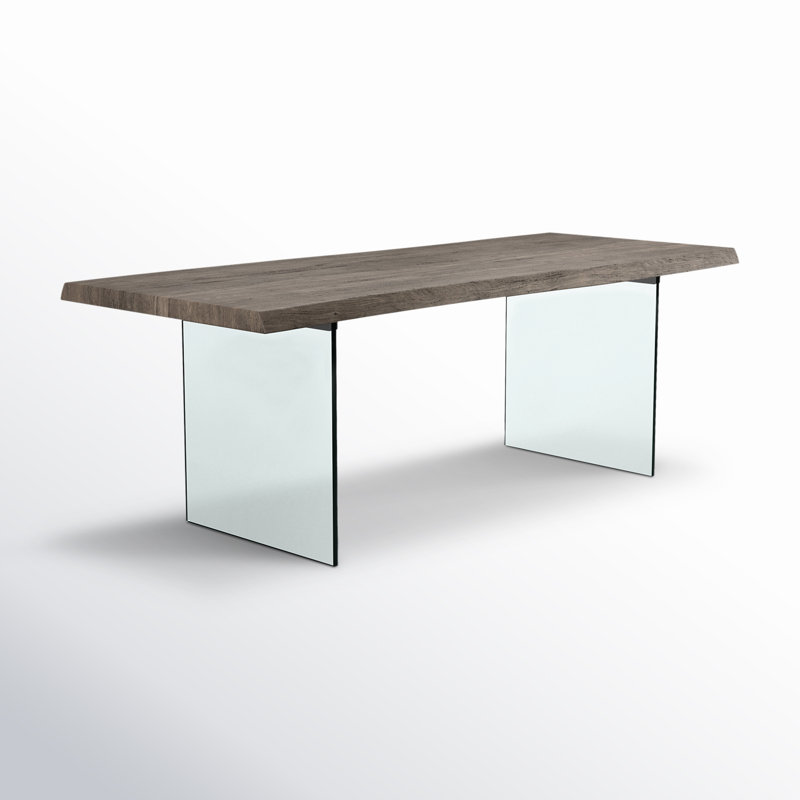 Colin Acacia Solid Wood Top Dining Table, Sandblasted Gray, 29.75"H x 116"L x 40"W
