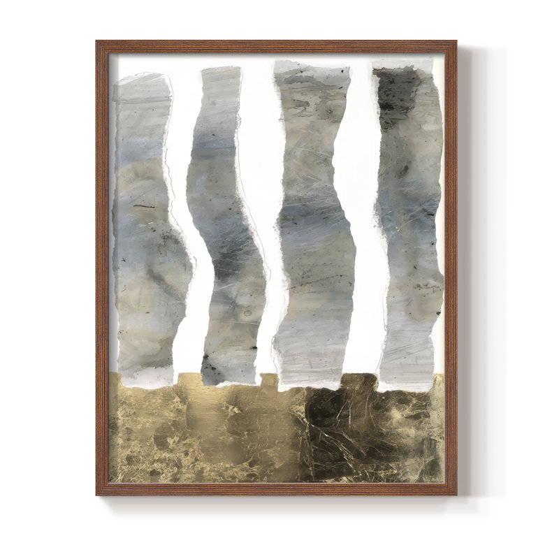 «Protracted Pillars II», reproduction encadrée - bois massif, H 15 po x l 12 po, Noyer