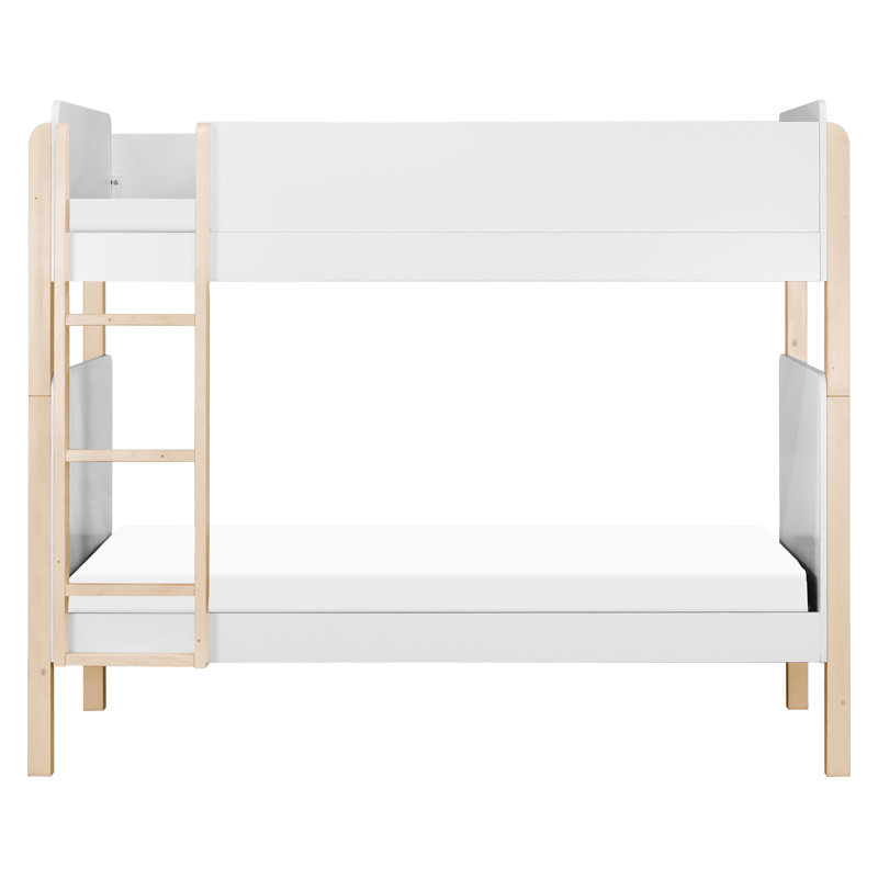 TipToe Twin Bunk Bed, White/Light Brown