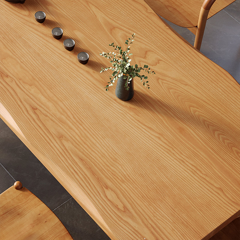 Table de salle à manger rectangulaire en bois massif brun, H 29,53 po x L 62,99 po x l 27,56 po