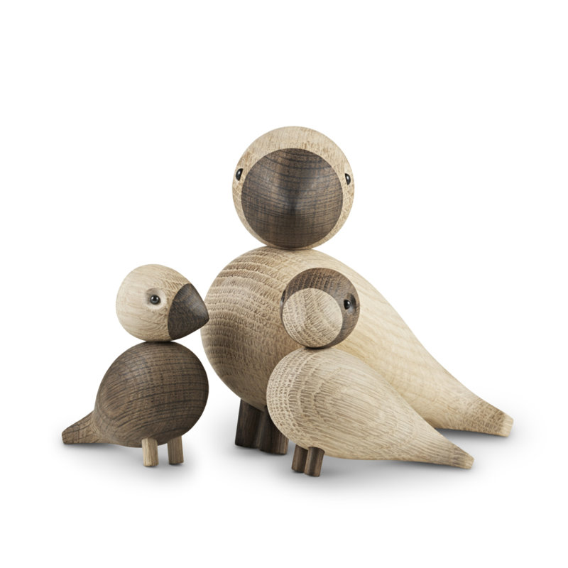 Songbird Ernst Figurine, Oak/Smoked Oak, 3.5" H x 3.7" W x 2" D, 2
