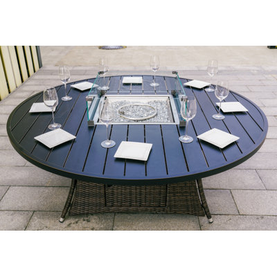 Table de foyer d'extérieur au propane en aluminium Juliana