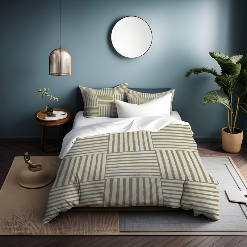 Striped Duvet Cover, King Duvet Cover + 2 King Shams