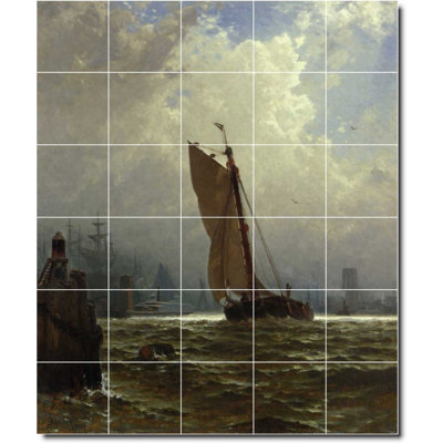 21.25" x 25.5" Ceramic Painting Decorative Mural Tile 4.25" x 4.25"