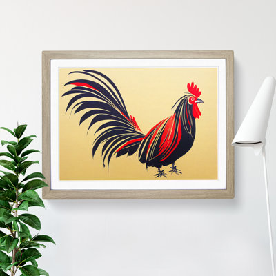 XH1022-7018X Pleasing Rooster Abstract - Single Picture Frame Print