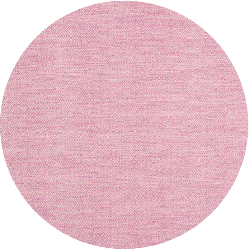Tapis contemporain rose, Rond 6 pi