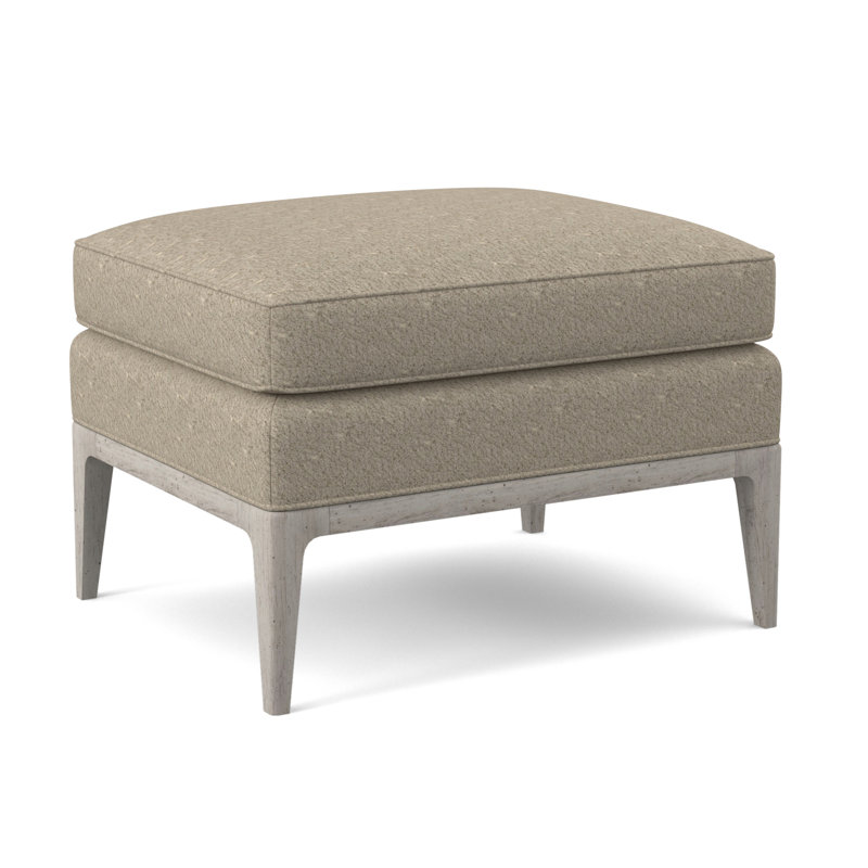 Repose-pieds rectangulaire 28 po Claxton, Lin de Venise, Bisque