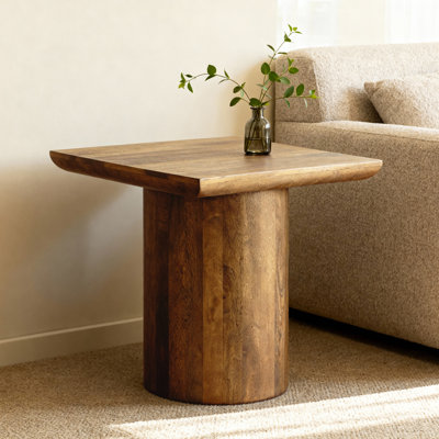 Derrick Square Top End Table - Spice Tan