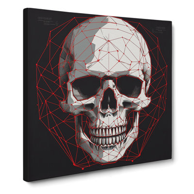 Skull Constructivism - Wrapped Canvas - Framed Print