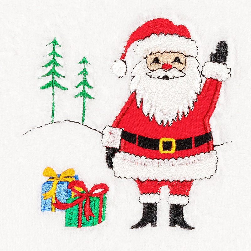 Christmas Midweight Hand Towel, White