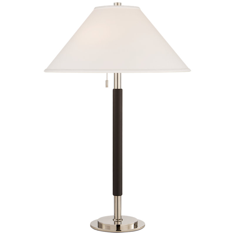 Ralph Lauren Garner 2 Light Standard Table Lamp, Polished Nickel/Chocolate