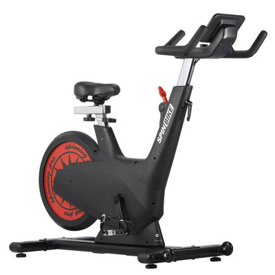 Exercise Bike, Magnetic Resistance Workout Bike with Adjustable Seat, 298 Lbs Capacity Stationary Bike with Tablet Holder,  Red