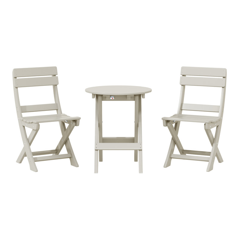 Laguna 3-Piece Folding Dining Set, Beige