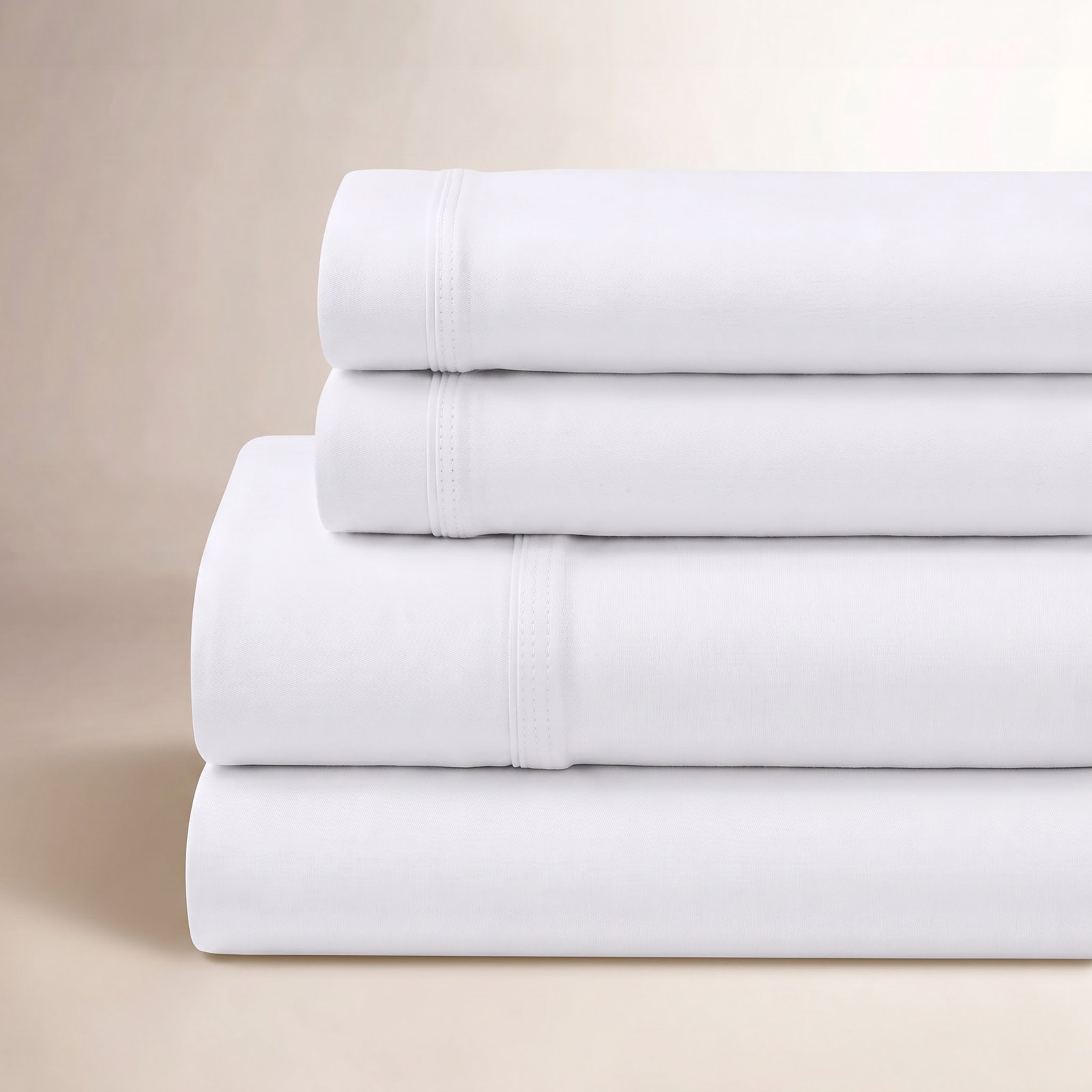 Sheet Set, Full Sheet, Fitted Sheet with Pillowcase, True White