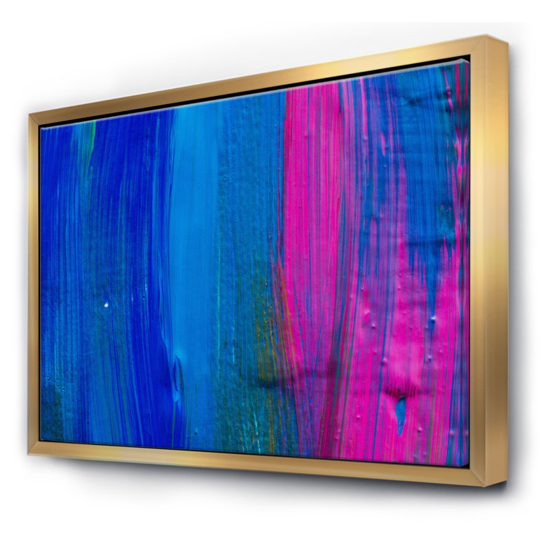 Huile sur toile, composition texturée V - reproduction d'art sur toile, H 30 po x l 40 po x P 1,5 po, Toile encadrée d'or