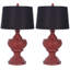 Ensemble de lampe de table rouge 29" Sebastian