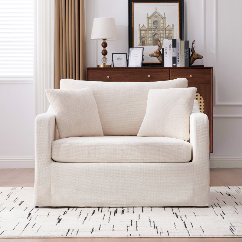 Fauteuil d'appoint 43,9 po Chenille, Beige